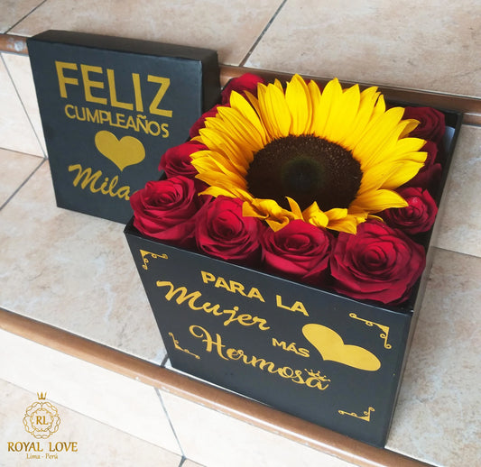 ROSAS-FLORES-GIRASOLES-REGALO-FELIZ-CUMPLEAÑOS-REGALO-ANIVERSARIO