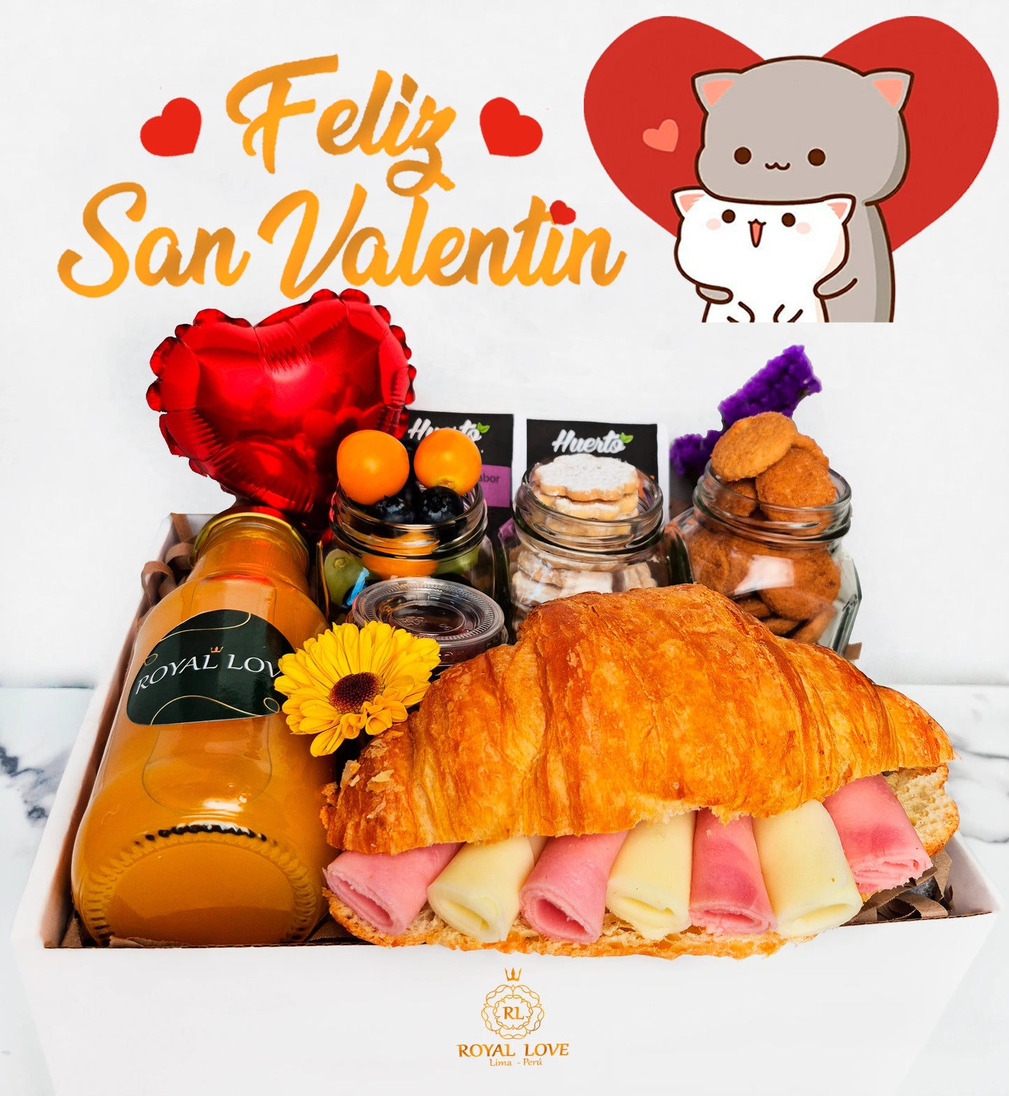 Desayuno sorpresa Enamorar San Valentin con caja de regalo en Lima – Royal Love