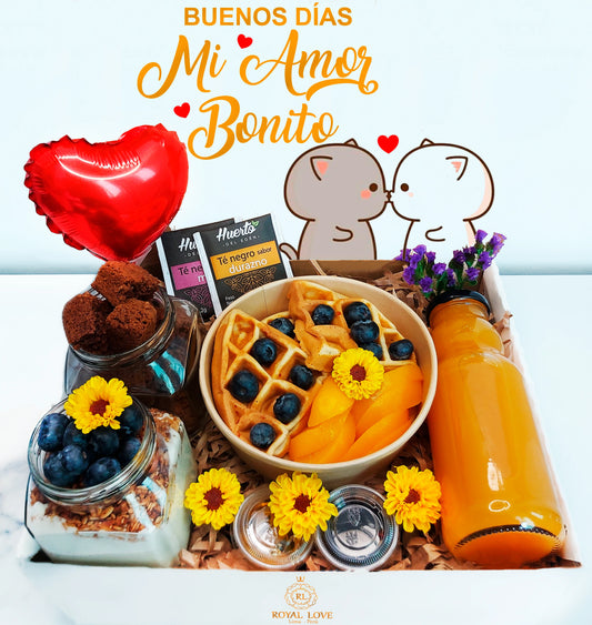 Desayuno sorpresa de amor personalizado con caja de regalo para aniversario o cumpleaños en Lima – Royal Love