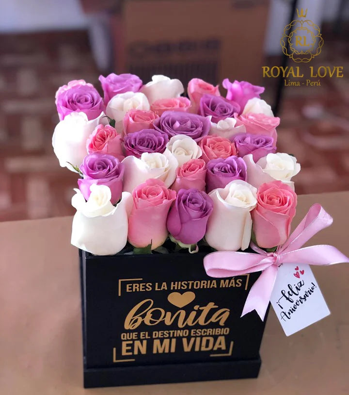Box 25 Rosas “Para la Más Bonita”