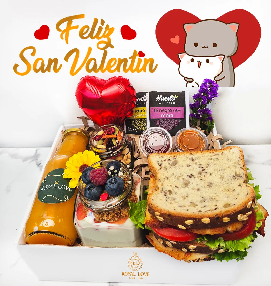 Desayuno sorpresa Amor Fit San Valentin con caja de regalo en Lima – Royal Love