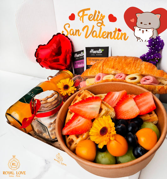 Desayuno sorpresa Amor Verdadero San Valentin con caja de regalo en Lima – Royal Love