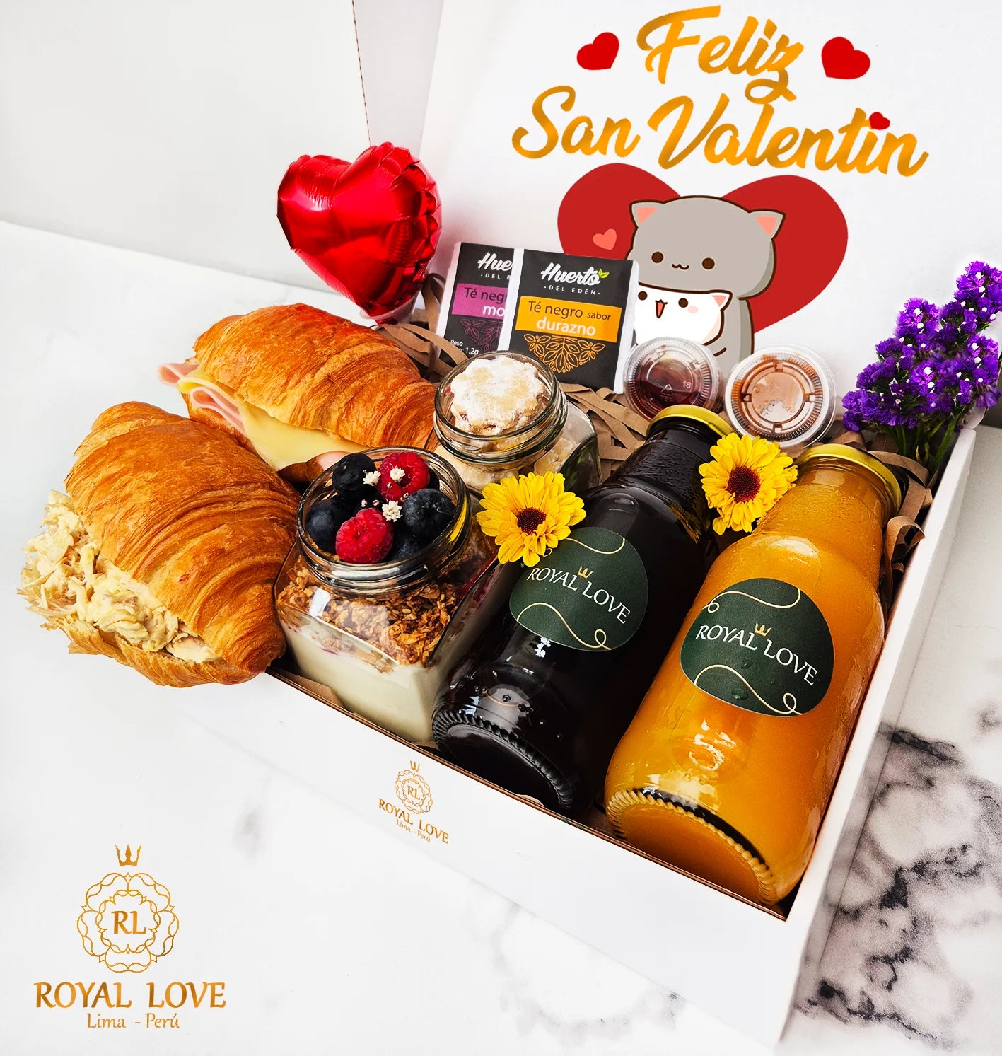 Desayuno sorpresa Amore Mio San Valentin con caja de regalo en Lima – Royal Love