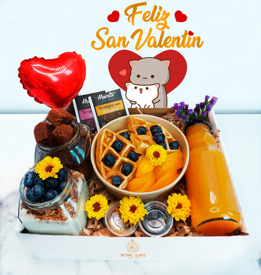 Desayuno sorpresa Besame Mucho San Valentin con caja de regalo en Lima – Royal Love
