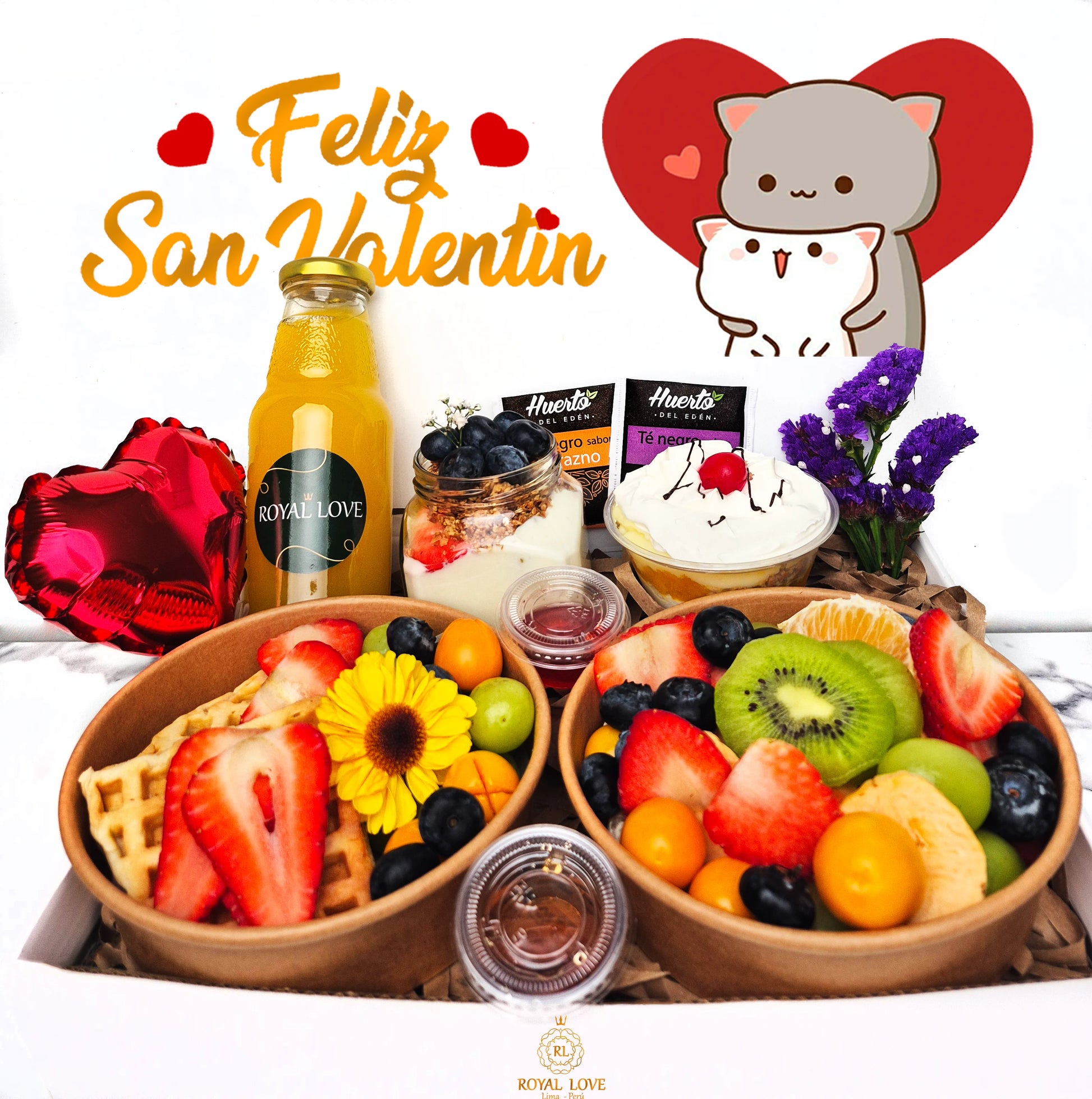 Desayuno sorpresa Buenos Dias San Valentin con caja de regalo en Lima – Royal Love