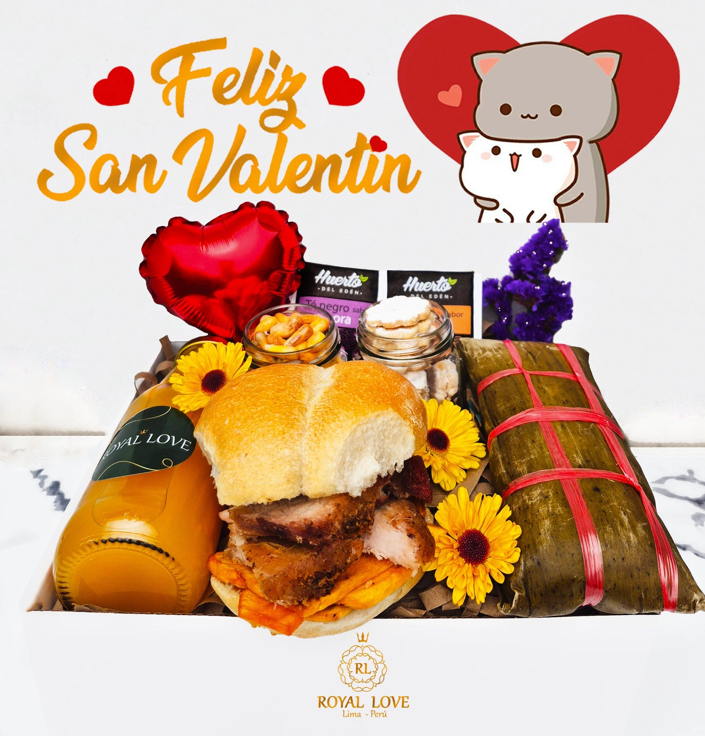 Desayuno sorpresa Criollo San Valentin con caja de regalo en Lima – Royal Love
