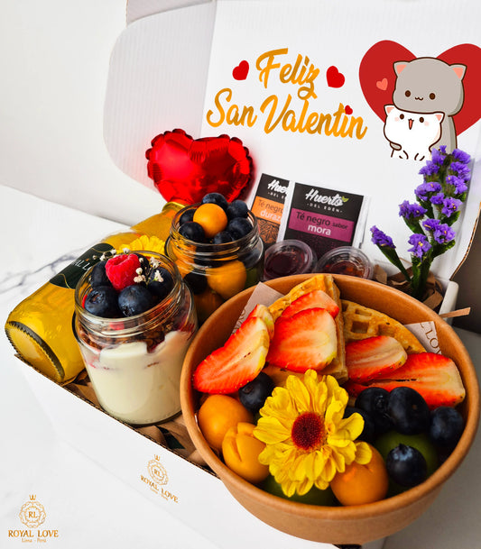 Desayuno sorpresa Fit San Valentin con caja de regalo en Lima – Royal Love