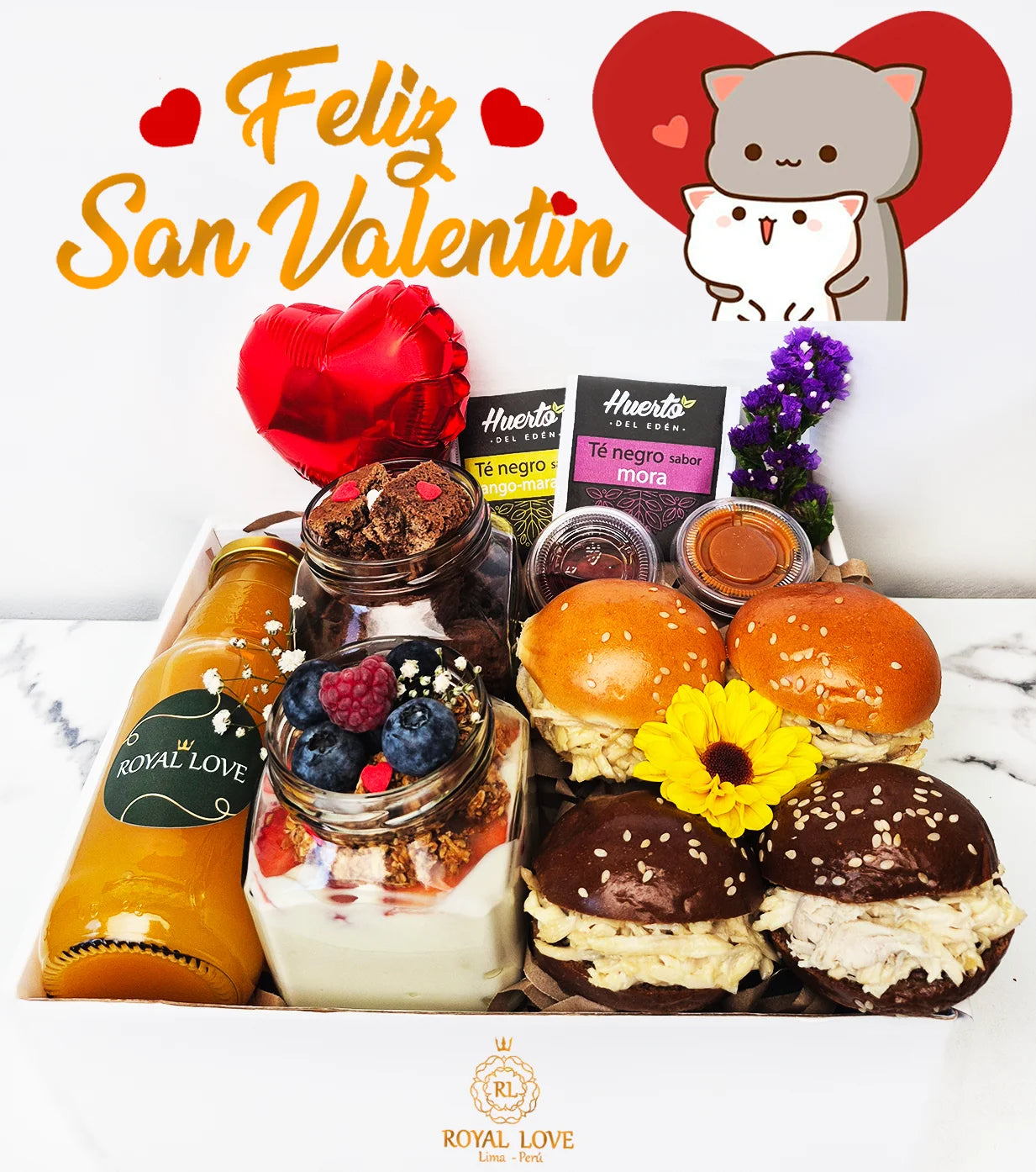 Desayuno sorpresa San Valentin con caja de regalo en Lima – Royal Love
