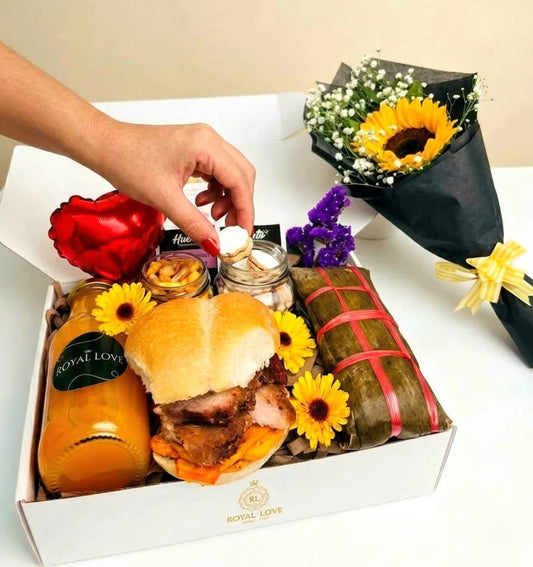 Dúo Amor criollo, desayuno + arreglo ramo 🌻