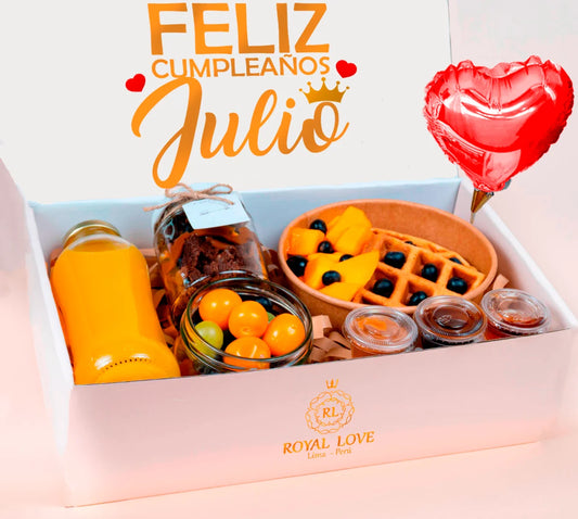 Desayuno de cumpleaños Magic Love en caja de regalo sorpresa con delivery en Lima