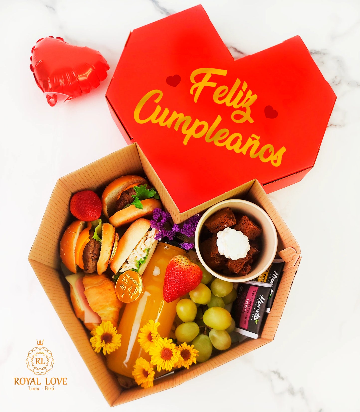 Desayuno de cumpleaños te amo en caja de regalo sorpresa con delivery en Lima